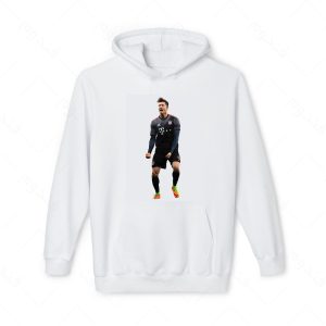 هودی سفید و ملانژ طرح لواندوفسکی کد 013