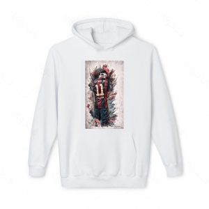 هودی سفید و ملانژ طرح نیمار کد 021