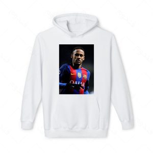 هودی سفید و ملانژ طرح نیمار کد 023