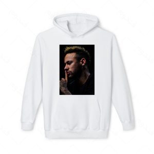 هودی سفید و ملانژ طرح نیمار کد 016