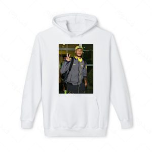 هودی سفید و ملانژ طرح نیمار کد 025