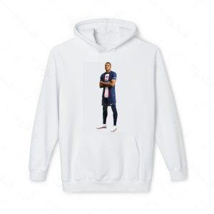 هودی سفید و ملانژ طرح امباپه کد 001