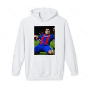 هودی سفید و ملانژ طرح سوارز کد 034