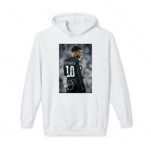 هودی سفید و ملانژ طرح نیمار کد 028