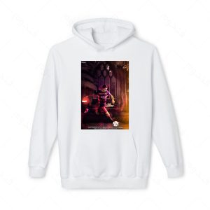 هودی سفید و ملانژ طرح سوارز کد 028