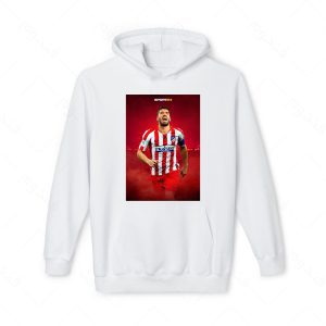 هودی سفید و ملانژ طرح سوارز کد 039