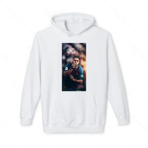 هودی سفید و ملانژ طرح سوارز کد 040