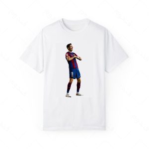 تیشرت سفید و ملانژ لواندوفسکی کد 013