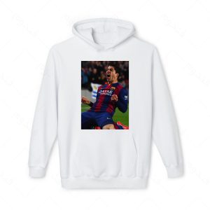 هودی سفید و ملانژ طرح سوارز کد 042