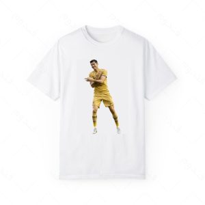 تیشرت سفید و ملانژ لواندوفسکی کد 014